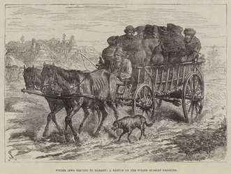 Juifs polonais se rendant au marché, croquis à la frontière polono-russe